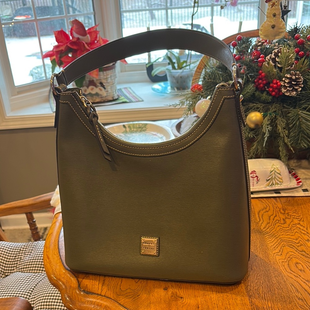 Dooney & Bourke Olive Green Leather Shoulder Bag